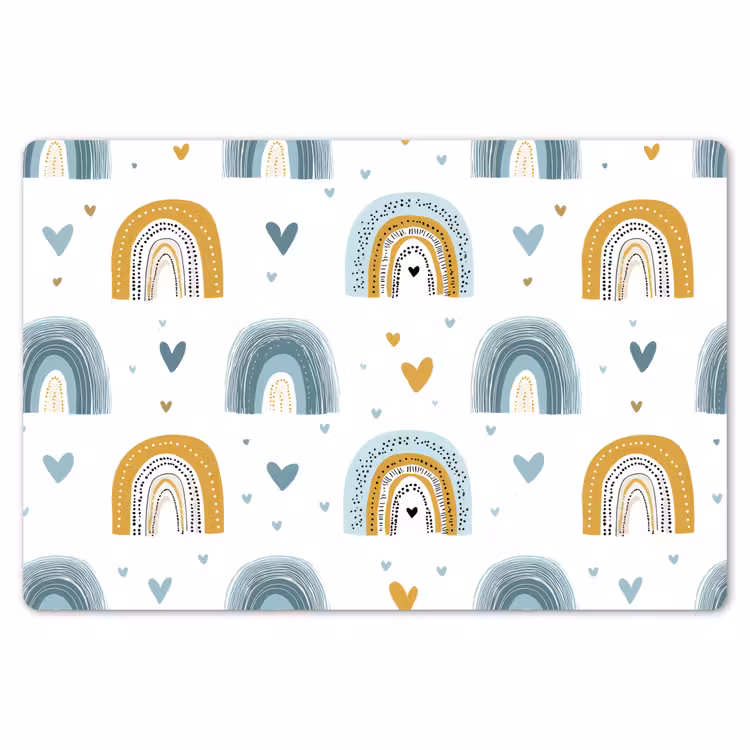 Patroon - Regenboog - Hartjes Placemat vinyl groot -zzsfeer1_Kitchenyeah-website