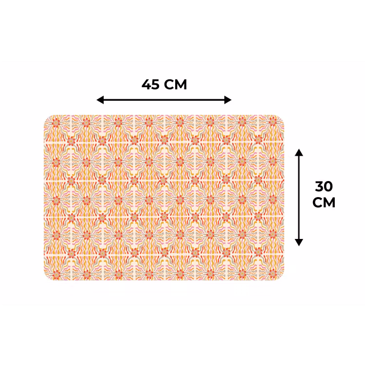 Patroon - Retro - Kleur Placemat vinyl groot 368 -specs