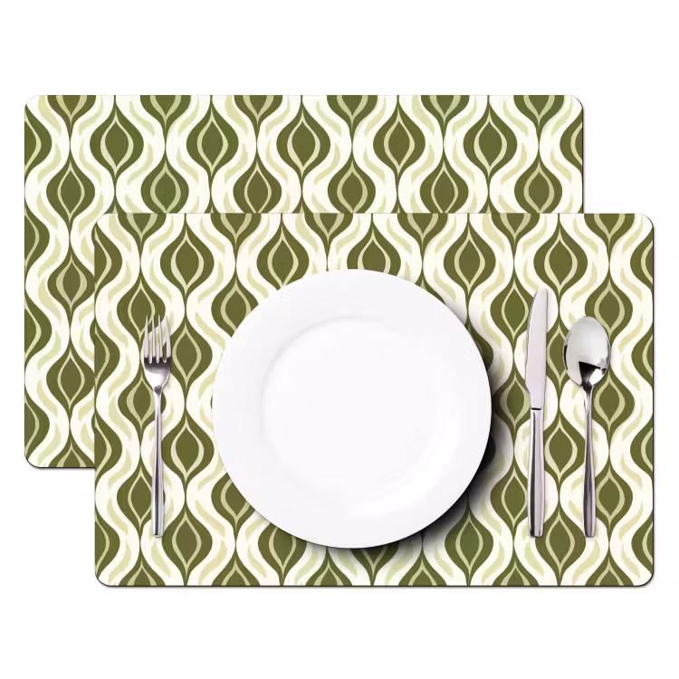 Patroon - Retro - Groen Placemat vinyl groot 368 -zzsfeer2_Kitchenyeah-website
