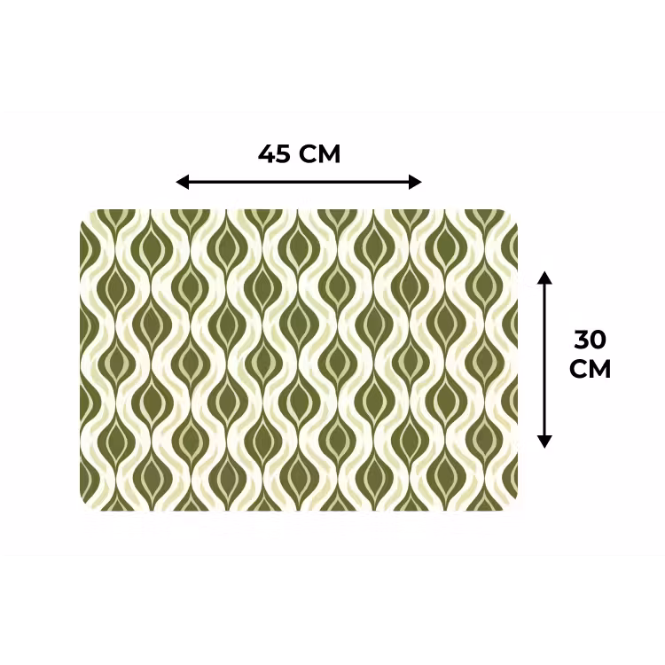 Patroon - Retro - Groen Placemat vinyl groot 368 -specs