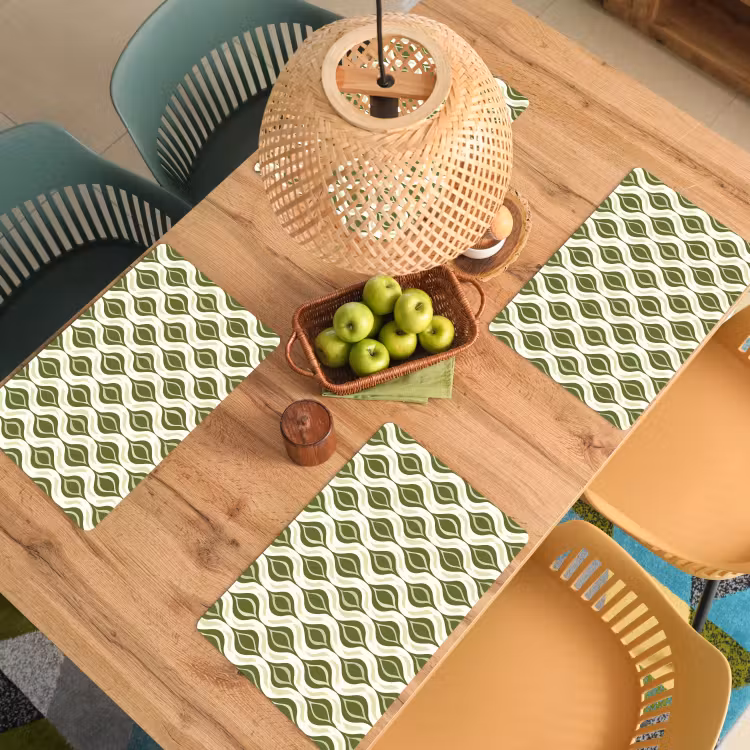 Patroon - Retro - Groen Placemat vinyl groot 368 -zzsfeer5_Kitchenyeah-website