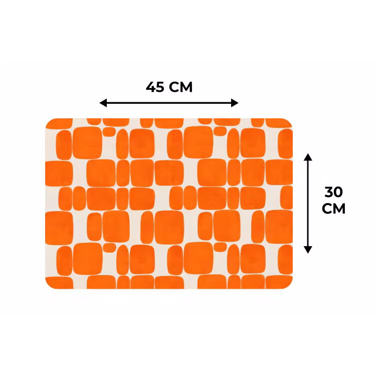 Patroon - Retro - Oranje Placemat vinyl groot 368 -specs