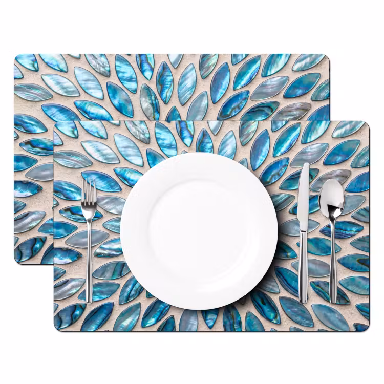 Patroon - Glans - Abstract - Blauw - Decoratie Placemat vinyl groot -zzsfeer2_Kitchenyeah-website