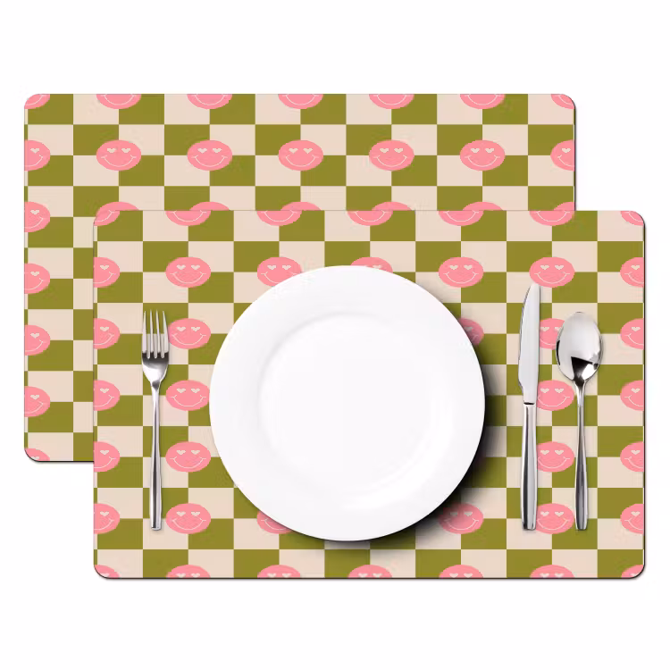 Patroon - Smileys - Blokken Placemat vinyl groot 368 -zzsfeer2_Kitchenyeah-website