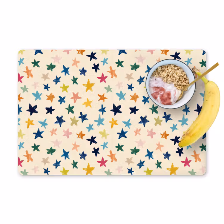 Patroon - Sterren - Kleurrijk Placemat vinyl groot 368 -zzzproduct_Kitchenyeah-website