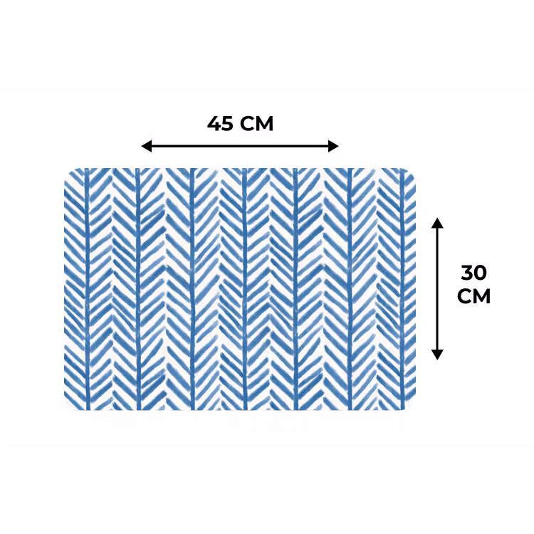 Patroon - Streep - Blauw Placemat vinyl groot 368 -specs