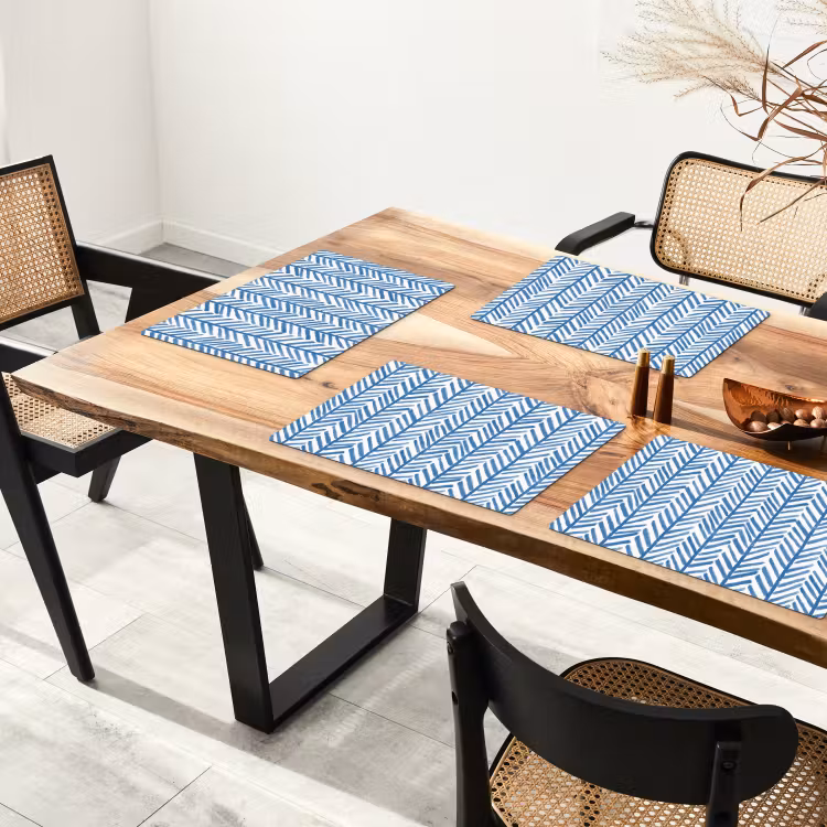 Patroon - Streep - Blauw Placemat vinyl groot 368 -zzsfeer4_Kitchenyeah-website