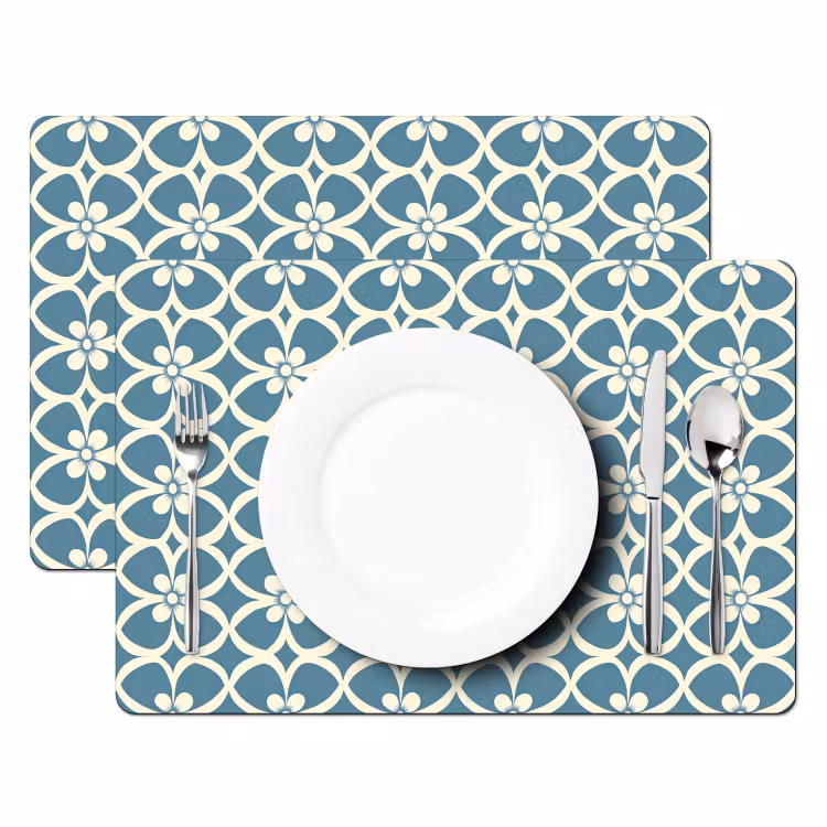 Patroon - Symmetrisch - Blauw Placemat vinyl groot 368 -zzsfeer2_Kitchenyeah-website