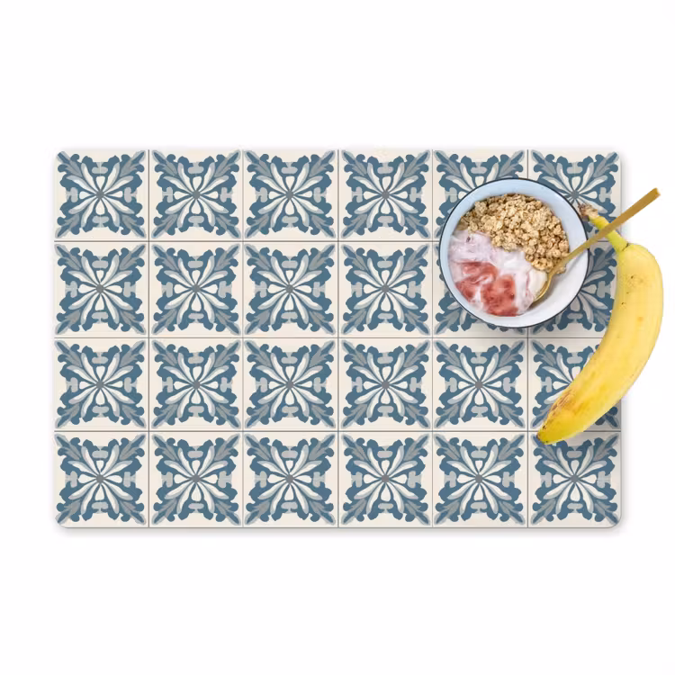 Dessin - Tegel - Blauw Placemat vinyl groot 368 -zzzproduct_Kitchenyeah-website