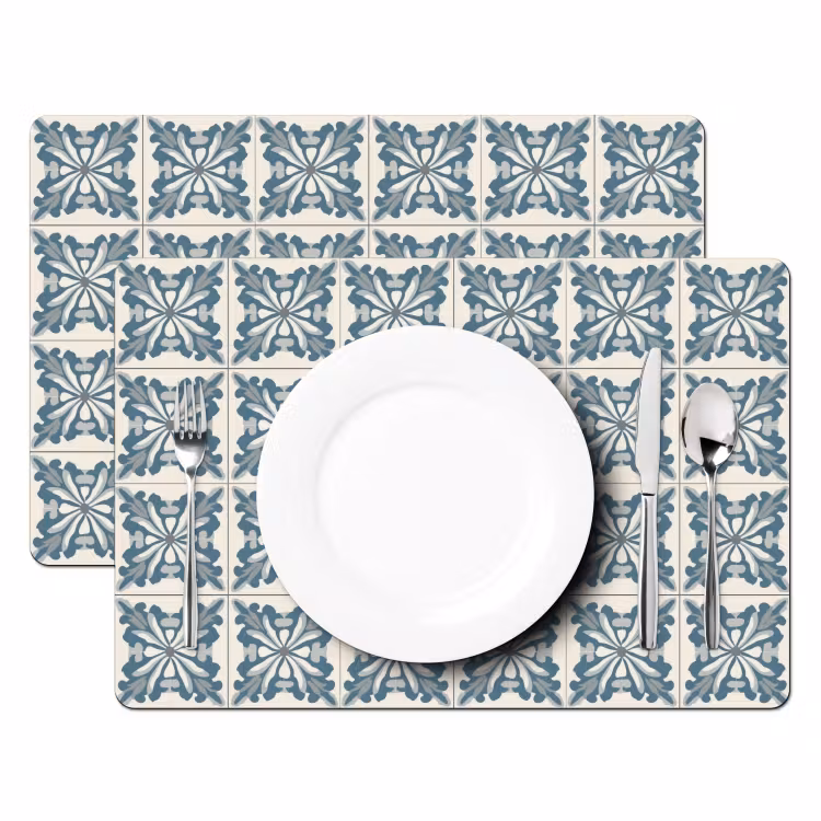 Dessin - Tegel - Blauw Placemat vinyl groot 368 -zzsfeer2_Kitchenyeah-website