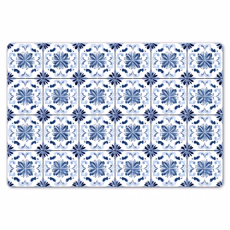 Patroon - Tegel - Blauw Placemat vinyl groot 368 -zzsfeer1_Kitchenyeah-website
