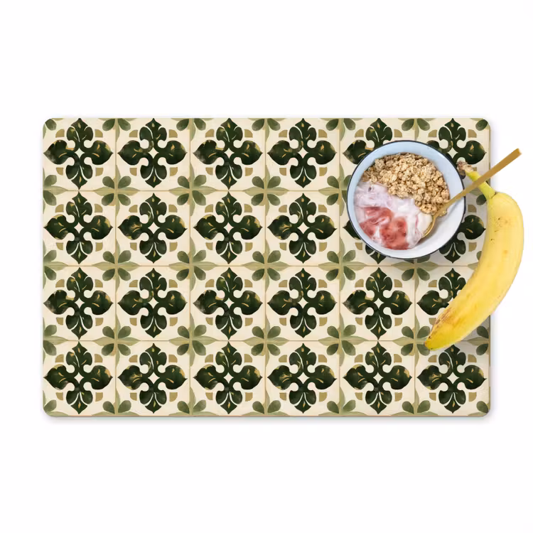 Patroon - Tegel - Groen Placemat vinyl groot 368 -zzzproduct_Kitchenyeah-website
