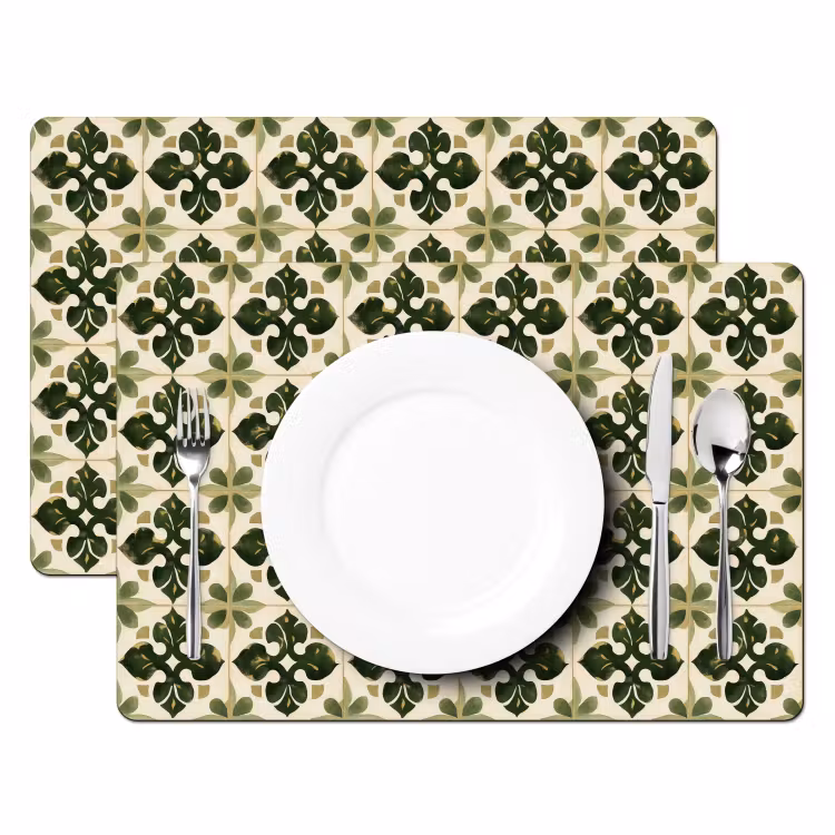 Patroon - Tegel - Groen Placemat vinyl groot 368 -zzsfeer2_Kitchenyeah-website