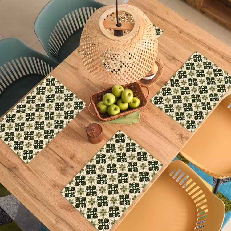 Patroon - Tegel - Groen Placemat vinyl groot 368 -zzsfeer5_Kitchenyeah-website