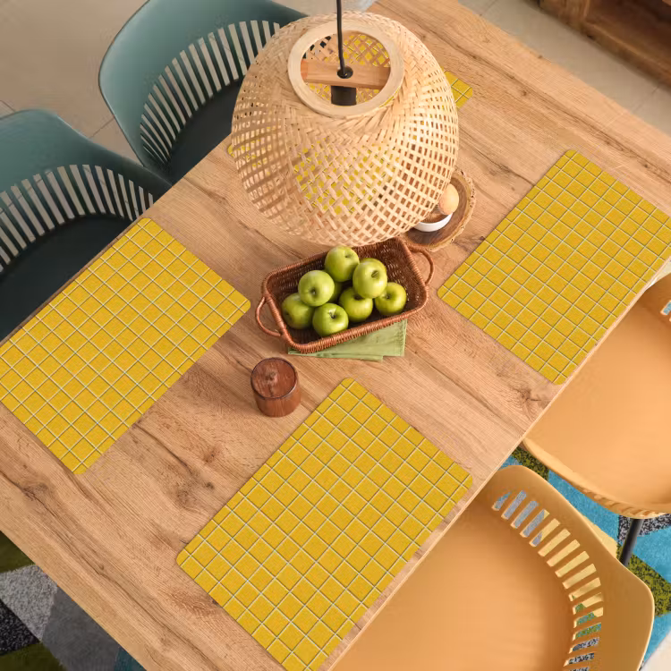 Patroon - Tegel - Okergeel Placemat vinyl groot 368 -zzsfeer5_Kitchenyeah-website
