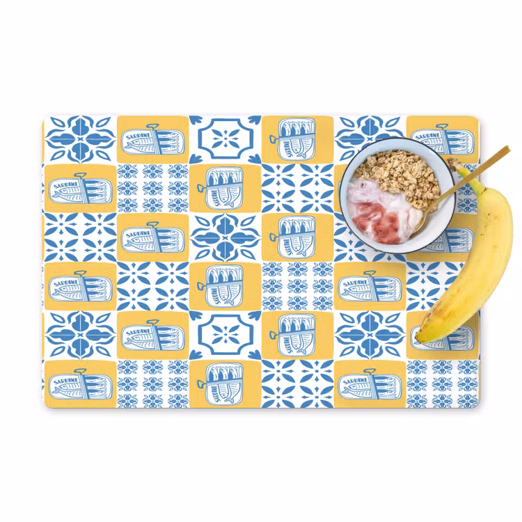 Zee - Geel - Blauw - Wit Placemat vinyl groot 368 -zzzproduct_Kitchenyeah-website