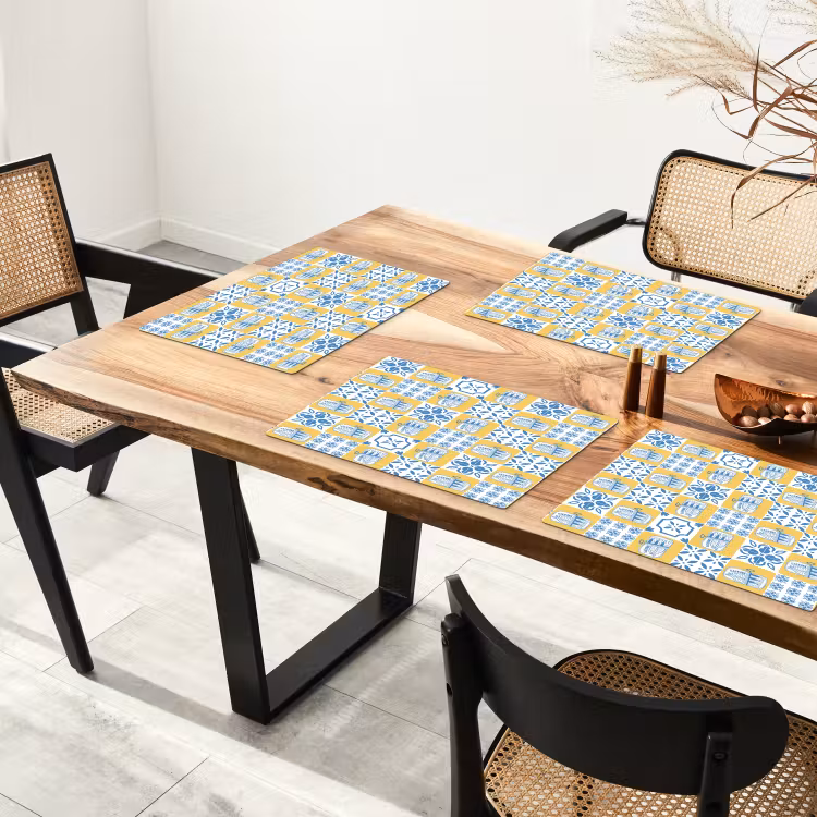 Zee - Geel - Blauw - Wit Placemat vinyl groot 368 -zzsfeer4_Kitchenyeah-website