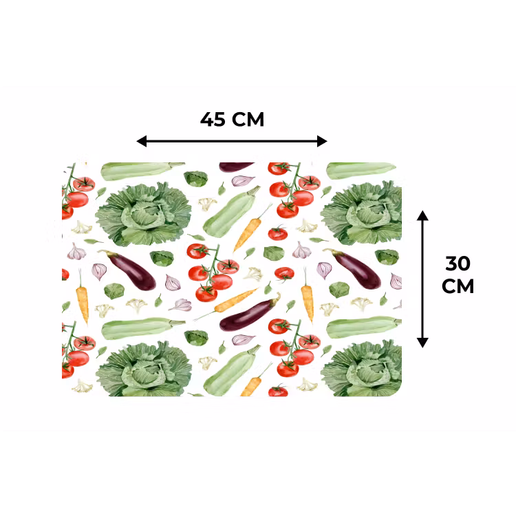 Patroon - Groente - Aquarel Placemat vinyl groot 368 -specs