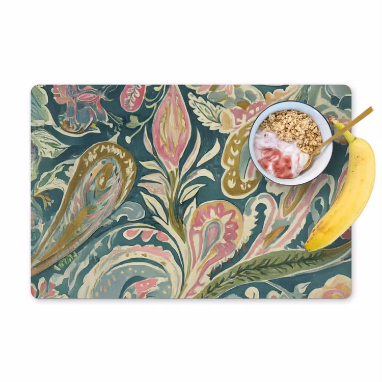 Patroon - Kleurrijk - Sierlijk - Groen Placemat vinyl groot -zzzproduct_Kitchenyeah-website