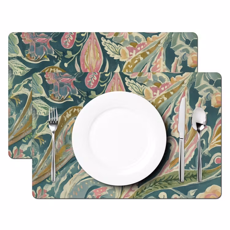 Patroon - Kleurrijk - Sierlijk - Groen Placemat vinyl groot -zzsfeer2_Kitchenyeah-website