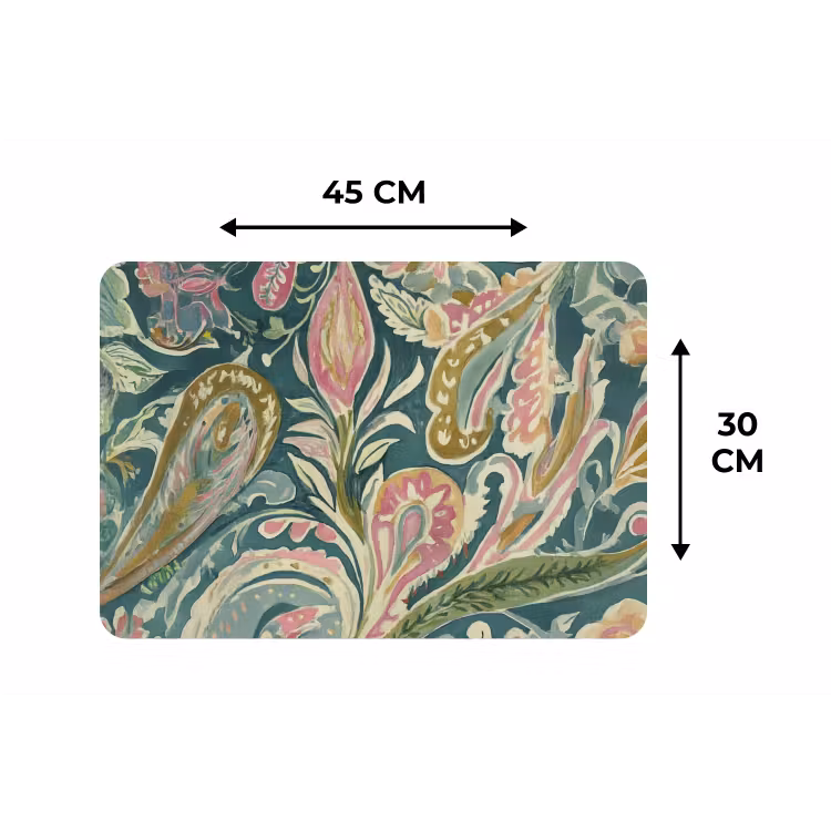 Patroon - Kleurrijk - Sierlijk - Groen Placemat vinyl groot -specs
