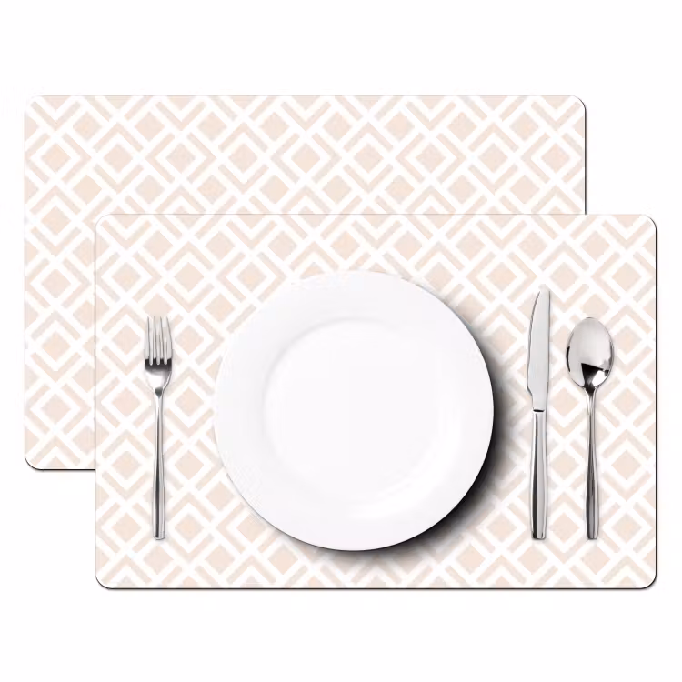 Patronen - Abstract - Beige - Geometrie Placemat vinyl groot 368 -zzsfeer2_Kitchenyeah-website