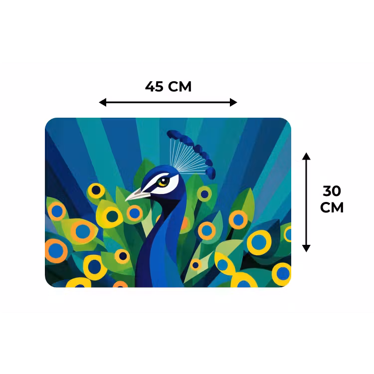 Pauw - Cirkels - Blauw Placemat vinyl groot -specs