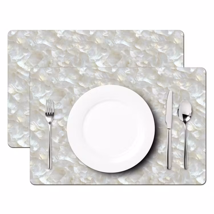 Parelmoerglans - Wit - Schelp Placemat vinyl groot 368 -zzsfeer2_Kitchenyeah-website