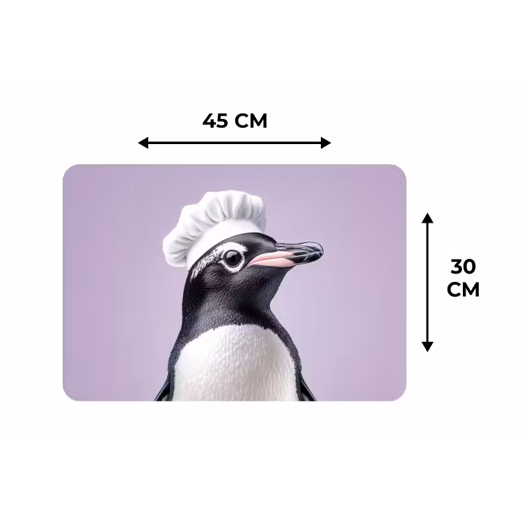 Pinguïn - Koksmuts - Lief - Paars Placemat vinyl groot -specs