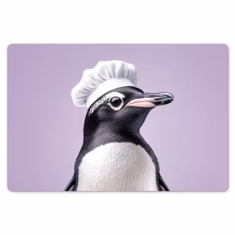 Pinguïn - Koksmuts - Lief - Paars Placemat vinyl groot -zzsfeer1_Kitchenyeah-website