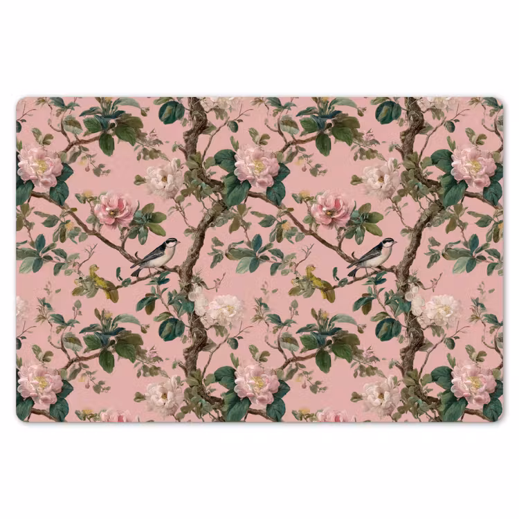 Pioenrozen - Botanisch - Vogel Placemat vinyl groot 368 -zzsfeer1_Kitchenyeah-website