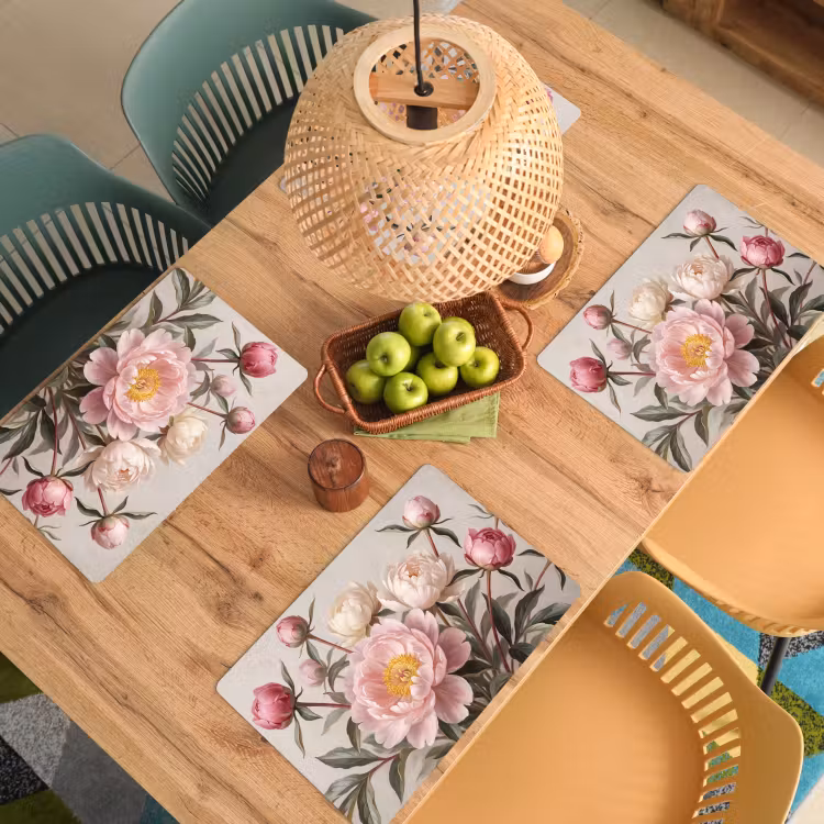 Pioenrozen - Boeket - Roze Placemat vinyl groot -zzsfeer5_Kitchenyeah-website