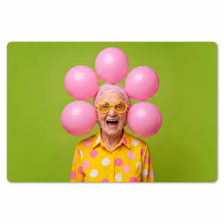 Mens - Ballonnen - Feest - Kleurrijk - Roze Placemat vinyl groot -zzsfeer1_Kitchenyeah-website