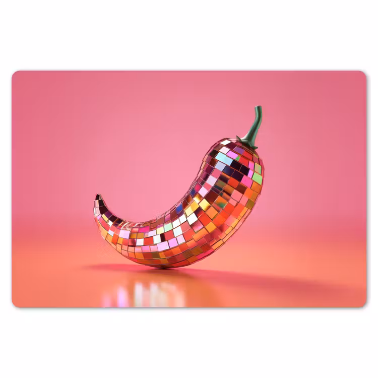 Peper - Disco - Rood - Glitter Placemat vinyl groot -zzsfeer1_Kitchenyeah-website