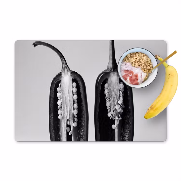 Pepers - Zwart - Wit - Zaadlijsten Placemat vinyl groot -zzzproduct_Kitchenyeah-website