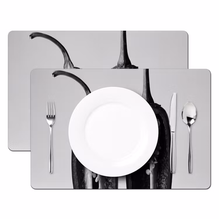 Pepers - Zwart - Wit - Zaadlijsten Placemat vinyl groot -zzsfeer2_Kitchenyeah-website