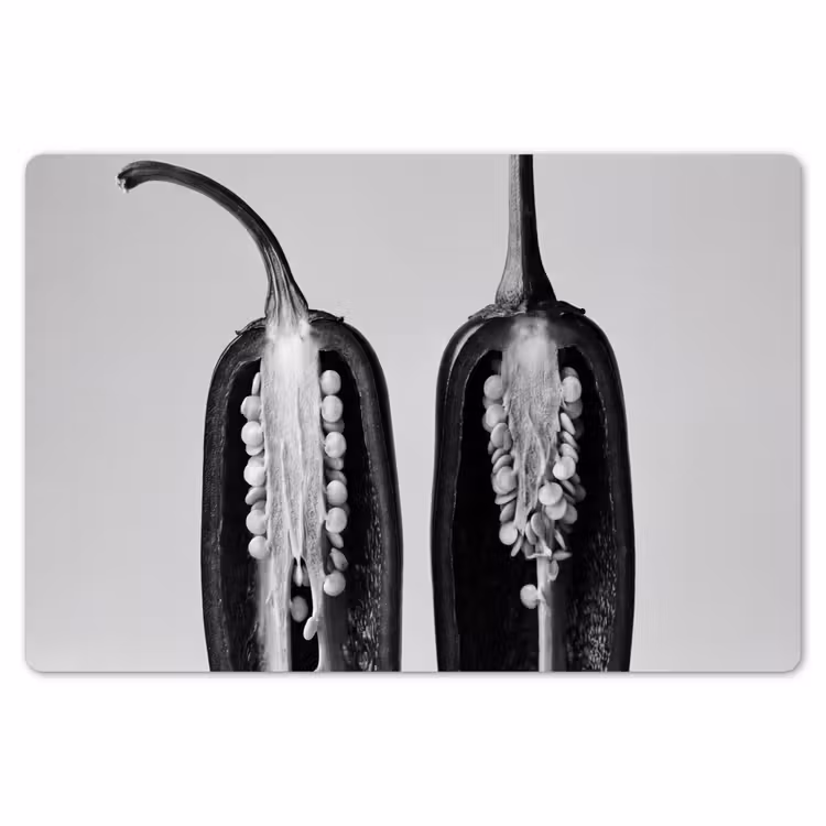 Pepers - Zwart - Wit - Zaadlijsten Placemat vinyl groot -zzsfeer1_Kitchenyeah-website