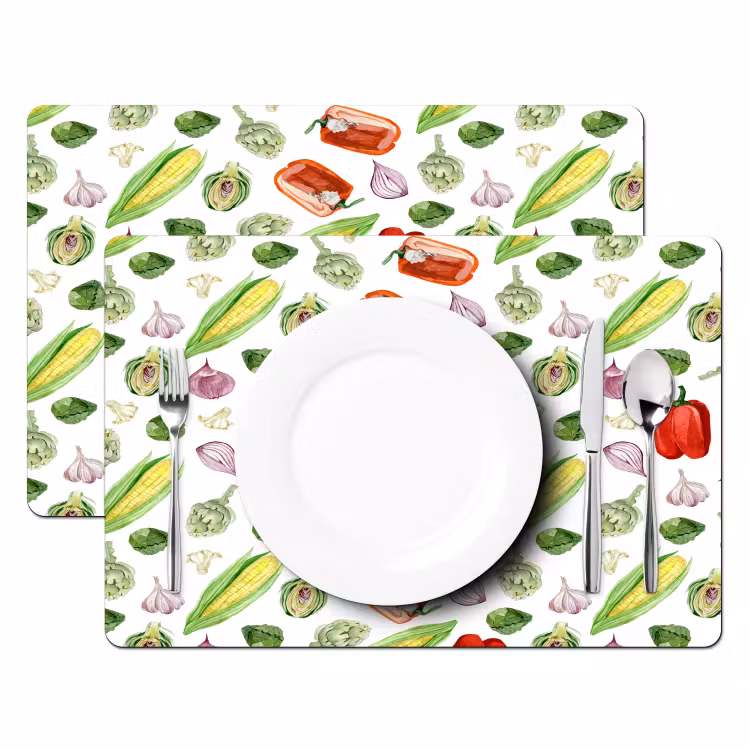 Paprika - Maïs - Patroon - Groente Placemat vinyl groot 368 -zzsfeer2_Kitchenyeah-website
