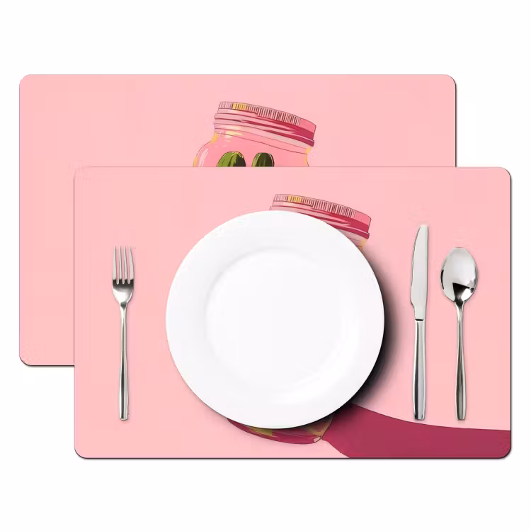 Augurken - Pot - Schaduw - Roze Placemat vinyl groot -zzsfeer2_Kitchenyeah-website
