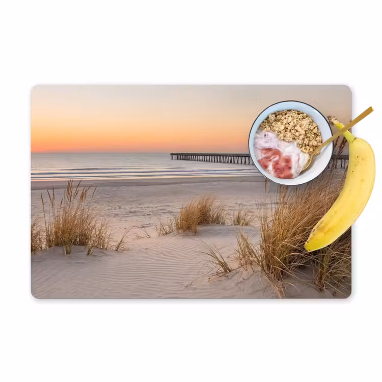 Pier - Zonsondergang - Strand Placemat vinyl groot -zzzproduct_Kitchenyeah-website