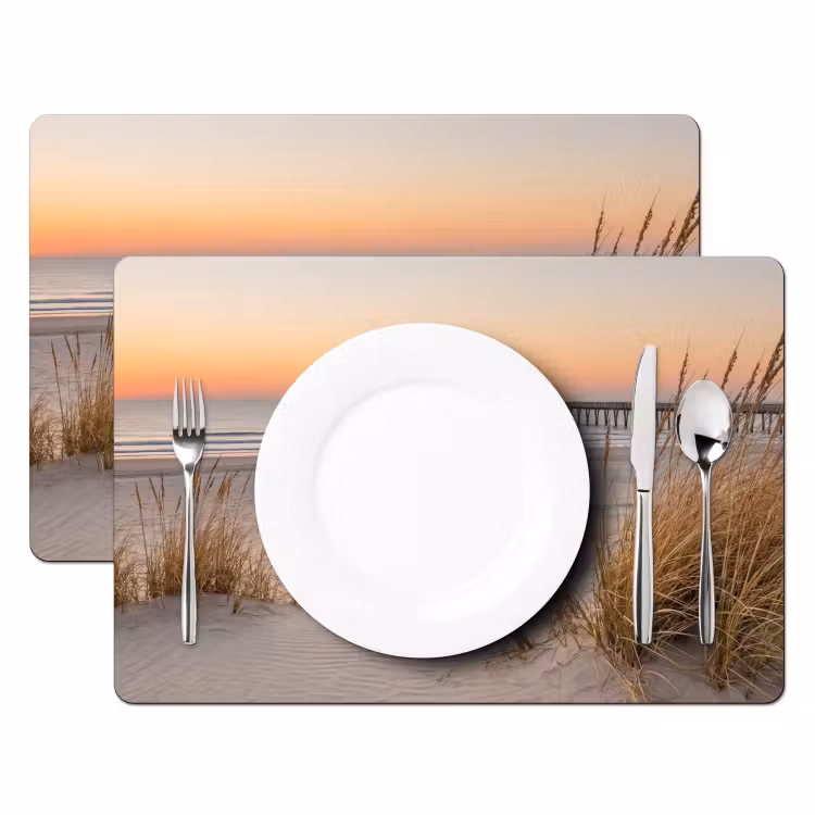 Pier - Zonsondergang - Strand Placemat vinyl groot -zzsfeer2_Kitchenyeah-website