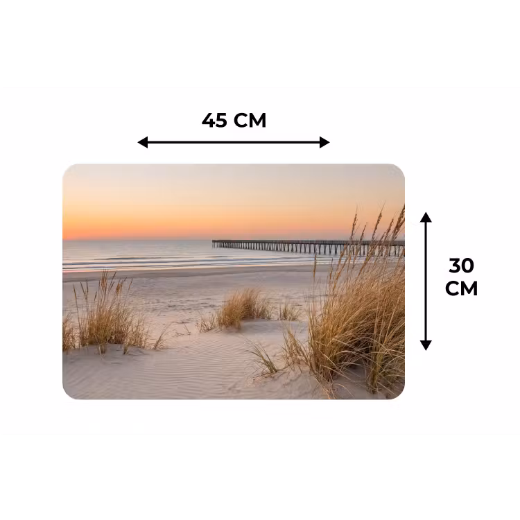 Pier - Zonsondergang - Strand Placemat vinyl groot -specs