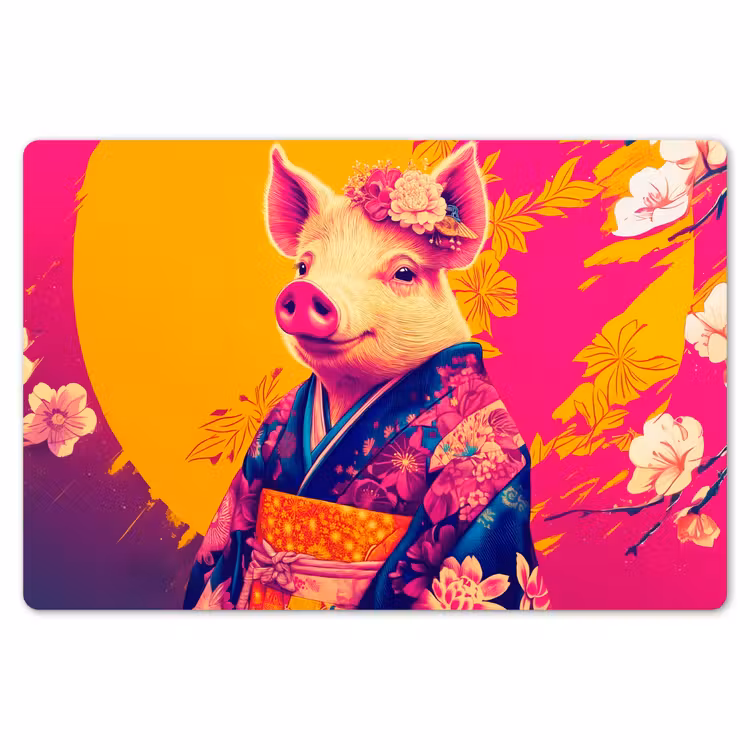Varken - Bloemkroon - Kimono - Abstract Placemat vinyl groot -zzsfeer1_Kitchenyeah-website