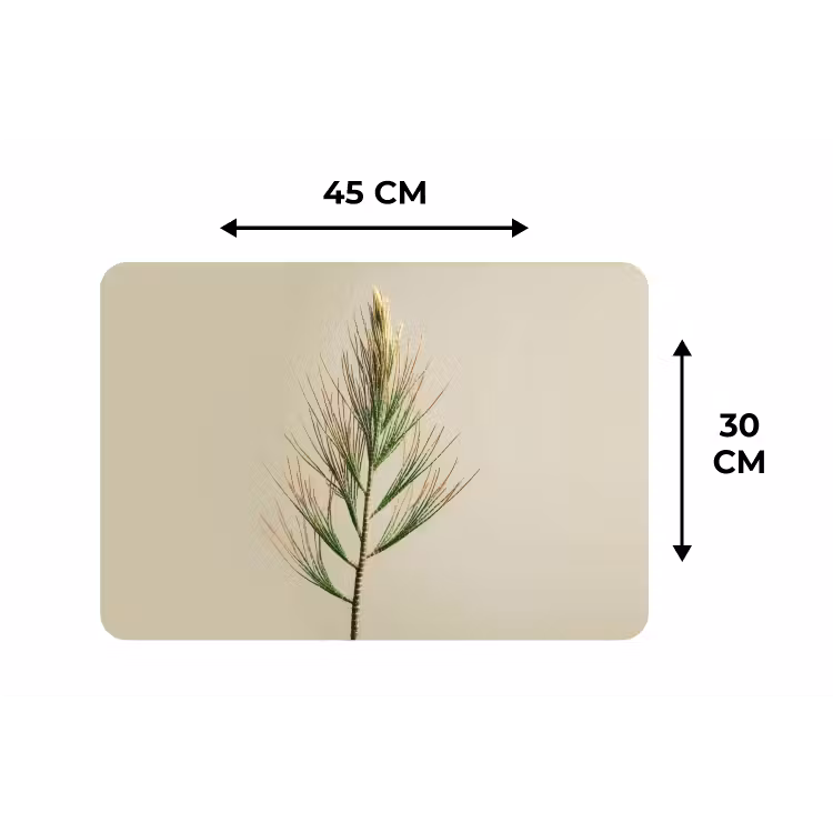 Dennentak - Naaldvormige bladeren - Lichtgroen Placemat vinyl groot -specs