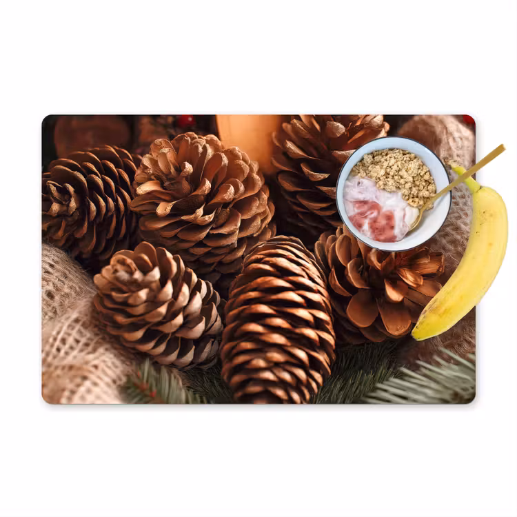 Dennenappels - Boom - Winter - Natuur - Bruin Placemat vinyl groot -zzzproduct_Kitchenyeah-website
