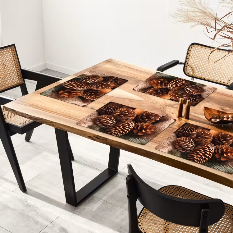 Dennenappels - Boom - Winter - Natuur - Bruin Placemat vinyl groot -zzsfeer4_Kitchenyeah-website