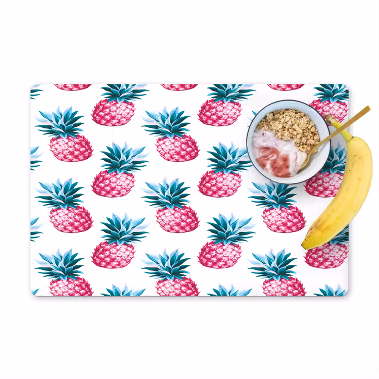 Ananas - Roze - Wit Placemat vinyl groot 368 -zzzproduct_Kitchenyeah-website