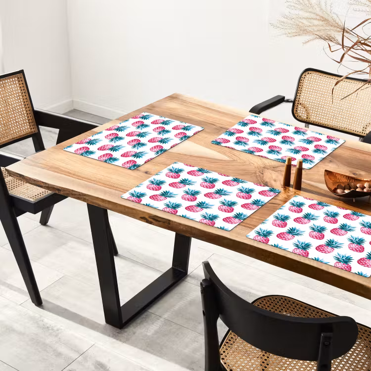 Ananas - Roze - Wit Placemat vinyl groot 368 -zzsfeer4_Kitchenyeah-website