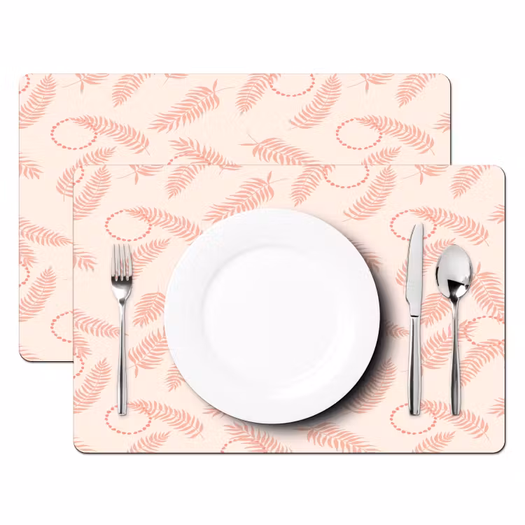 Roze - Veren - Patroon Placemat vinyl groot 368 -zzsfeer2_Kitchenyeah-website