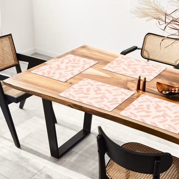 Roze - Veren - Patroon Placemat vinyl groot 368 -zzsfeer4_Kitchenyeah-website